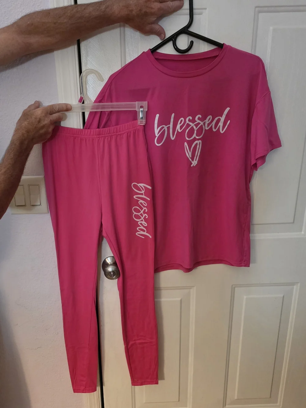 NWOT-  'Blessed' XS Pink Pajama Set